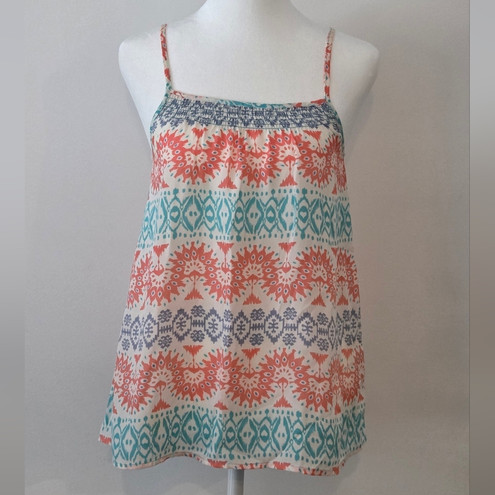💕3/20$💕Printed Spaghetti-Strap Camisole in Coral & Teal